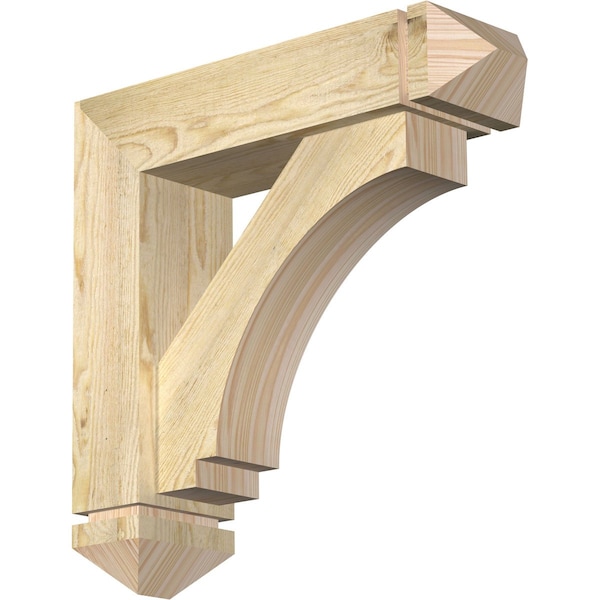 Ekena Millwork Imperial Arts and Crafts Rough Sawn Bracket w/ Offset Brace, Douglas Fir, 6"W x 22"D x 22"H BKT0604X22X22IMP03RDF - main